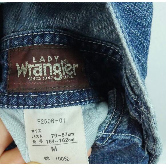 Lady Wrangler Medium Overall Shorts Shortalls Denim Bibs Carpenter Blue Bell - Picture 10 of 10